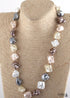 Boho Necklace, RH Big Pearl Shell White Pink Necklaces